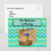 Onze Kantoor is in beweging, bedrijfsaankondiging Aankondigingskaart (Voorkant / Achterkant)