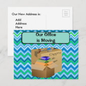Onze Kantoor is in beweging, bedrijfsaankondiging Aankondigingskaart (Voorkant / Achterkant)