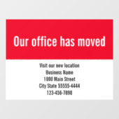 Onze Kantoor Is Verhuisd Rood Witte Verhuis Aankon Raamsticker (Vel)