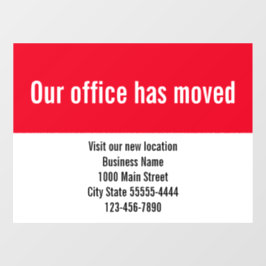 Onze Kantoor Is Verhuisd Rood Witte Verhuis Aankon Raamsticker