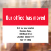 Onze Kantoor Is Verhuisd Rood Witte Verhuis Aankon Raamsticker (Vel 2)