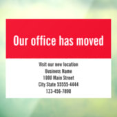 Onze Kantoor Is Verhuisd Rood Witte Verhuis Aankon Raamsticker (Vel 3)