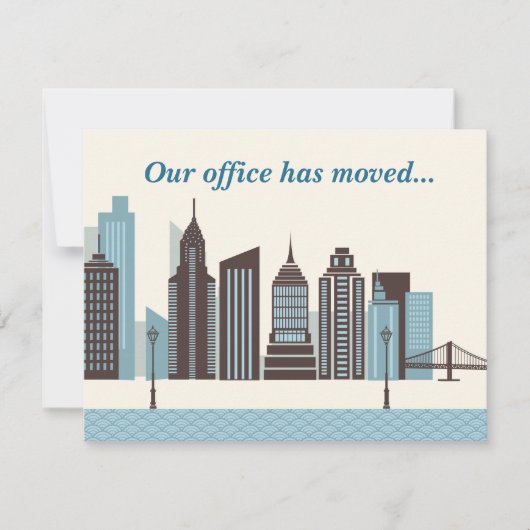 Onze kantoren hebben de moderne skyline van de sta aankondiging (Voorkant)