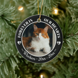 Onze katten altijd in ons hart foto- en naamherden keramisch ornament