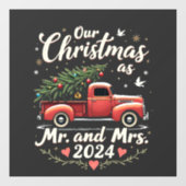 Onze Kerst als Mr en Mrs 2024 Matching Couples Raamsticker (Vel)