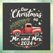Onze Kerst als Mr en Mrs 2024 Matching Couples Raamsticker (Vel 3)