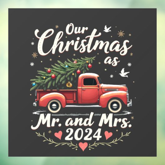 Onze Kerst als Mr en Mrs 2024 Matching Couples Raamsticker (Vel 3)