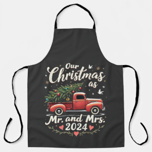 Onze Kerst als Mr en Mrs 2024 Matching Couples Schort