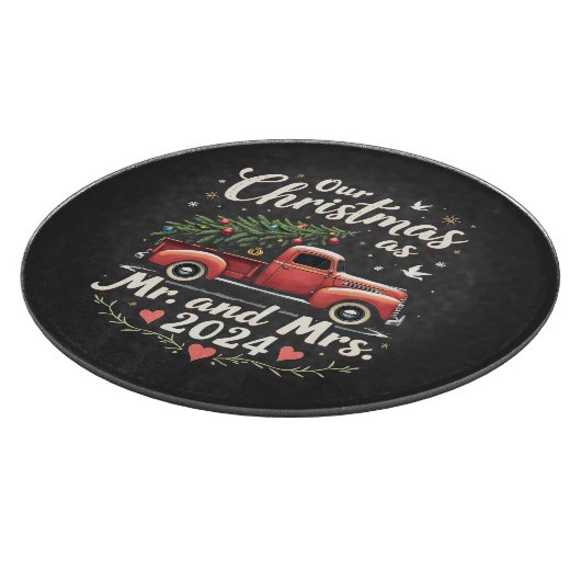 Onze Kerst als Mr en Mrs 2024 Matching Couples Snijplank (Hoek)