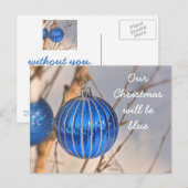 "ONZE KERST ZAL BLAUW ZIJN ZONDER JOU" BRIEFKAART (Voorkant / Achterkant)