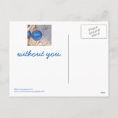 "ONZE KERST ZAL BLAUW ZIJN ZONDER JOU" BRIEFKAART (Achterkant)