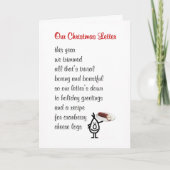 Onze kerstbrief - een grappig kerstgedicht feestdagen kaart (Voorkant)