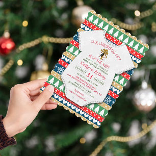 Onze kerstcadeau is onderweg. Baby Shower Kaart