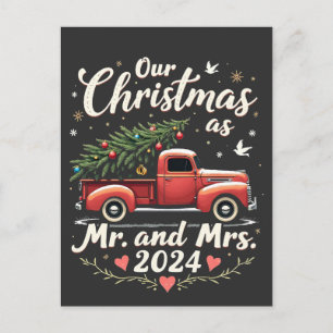 Onze Kerstmis als Mijnheer en Mevrouw 2024 Overeen Briefkaart