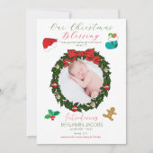 Onze Kerstzegen Baby Aankondiging (Voorkant)