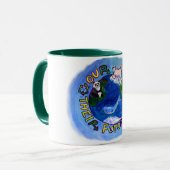 "Onze keuzes" Recyclen, hergebruikt, reduceert de  Mok (Voorkant links)