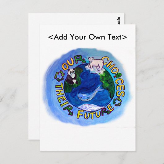 Onze keuzes - Recyclen, hergebruikt, reduceert het Briefkaart (Voorkant / Achterkant)