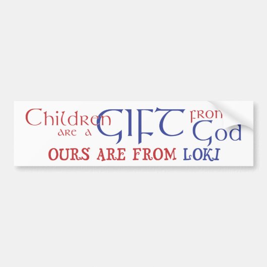 Onze kinderen komen uit Loki Bumpersticker (Voorkant)