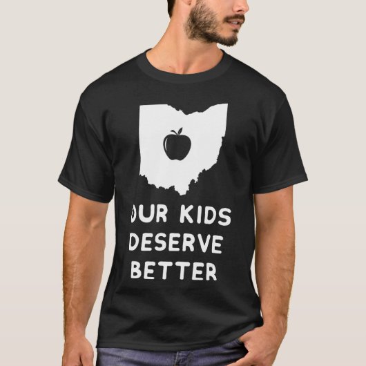 Onze Kinderen verdienen beter rood voor leraar Ed  T-shirt (Voorkant)