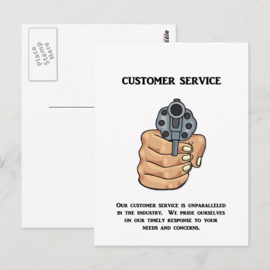 onze-klant-dienst-is-ongeëvenaard briefkaart (Voorkant / Achterkant)