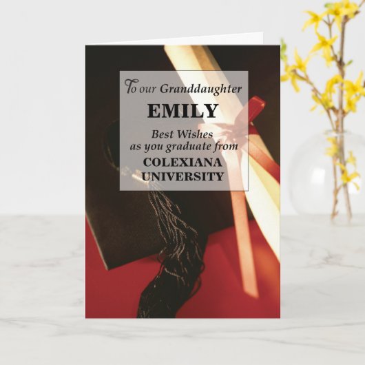 Onze kleindochter Afstuderen Kaart (Gele Bloem)