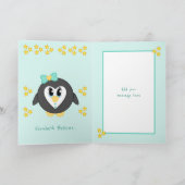 Onze kleindochter bij Kerstmis schattige pinguïn m Feestdagen Kaart (Binnen)