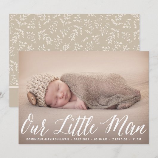 Onze kleine aankondiging van de Foto van het Manus (Voorkant / Achterkant)