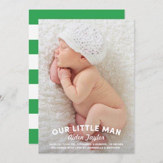 Onze kleine aankondiging van de geboorte van het M (Voorkant / Achterkant)