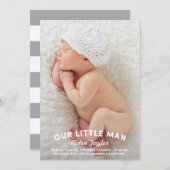 Onze kleine aankondiging van de geboorte van het M (Voorkant / Achterkant)