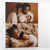 "Onze kleine" aanpasbare geboortetekaart met Tri-F Drieluik Wenskaart (Binnenzijde eerst)