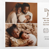 "Onze kleine" aanpasbare geboortetekaart met Tri-F Drieluik Wenskaart (Binnenzijde eerst)