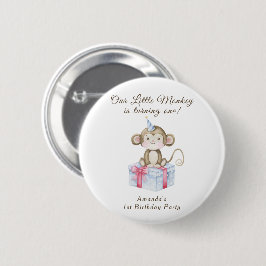 Onze Kleine Aap Eerste Verjaardag Ronde Button 5,7 Cm