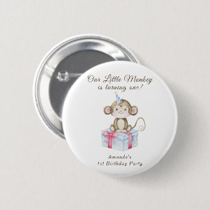 Onze Kleine Aap Eerste Verjaardag Ronde Button 5,7 Cm