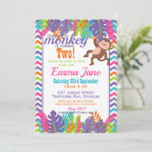 Onze kleine aap kinderen verjaardagsfeestje kaart (Staand voorkant)