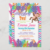 Onze kleine aap kinderen verjaardagsfeestje kaart (Voorkant / Achterkant)