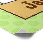 Onze kleine aap Kunst drukt Persoonlijke Naam af Poster (Hoek)