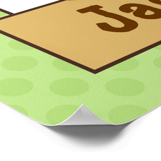 Onze kleine aap Kunst drukt Persoonlijke Naam af Poster (Hoek)