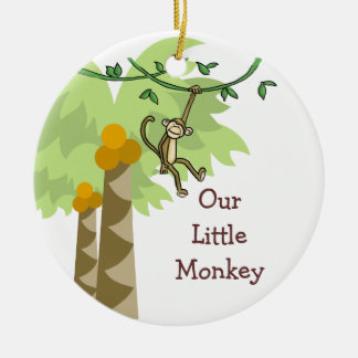 Onze kleine aap persoonlijke foto-Baby Keramisch Ornament