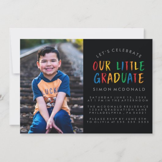 ONZE KLEINE AFSOLVENT | UITNODIGING AFSTUDEERFEEST (Voorkant)