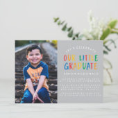 ONZE KLEINE AFSOLVENT | UITNODIGING AFSTUDEERFEEST (Staand voorkant)