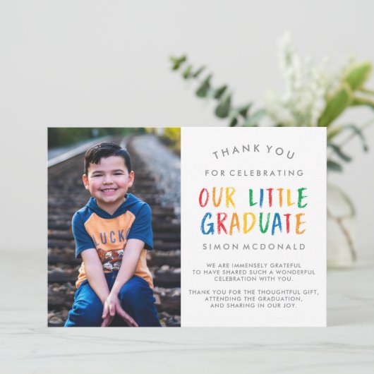 ONZE KLEINE AFSTUDEREN | AFSTUDEREN BEDANKKAART (Staand voorkant)