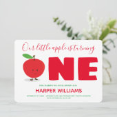 Onze kleine Apple die een eerste verjaardag rood d Kaart (Staand voorkant)