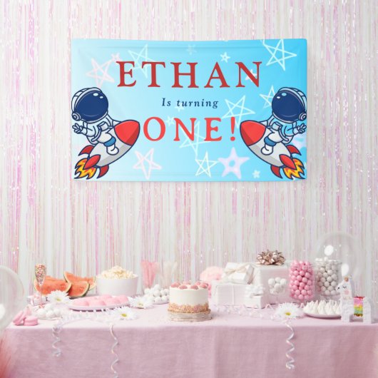 Onze kleine astronaut wordt er een! Space Banner F (Feest)