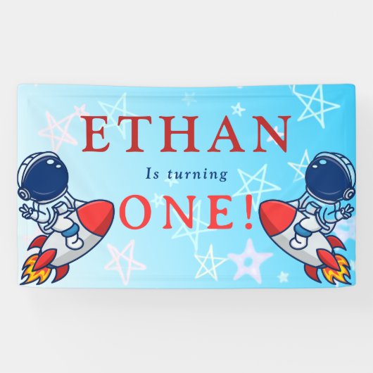 Onze kleine astronaut wordt er een! Space Banner F (Horizontaal)