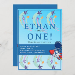 Onze kleine astronaut wordt er een! Space Birthday Kaart