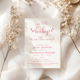 Onze kleine Baby is onderweg naar het Baby shower Kaart