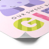 Onze kleine baby Paarse Hippo Nursery Poster (Hoek)