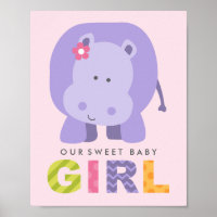 Onze kleine baby Paarse Hippo Nursery