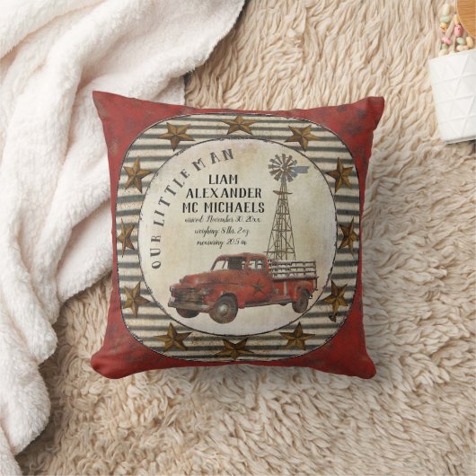 Onze kleine Baby van het Man Stats Rustic Nursery Kussen (Deken)