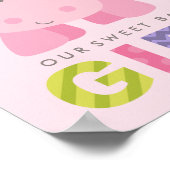 Onze kleine babymeisje Roze Hippo Nursery Poster (Hoek)